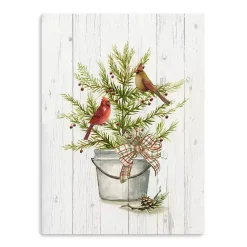 Outlet Christmas Pine with Cardinals Canvas Art Print Christmas Art & Wall Decor