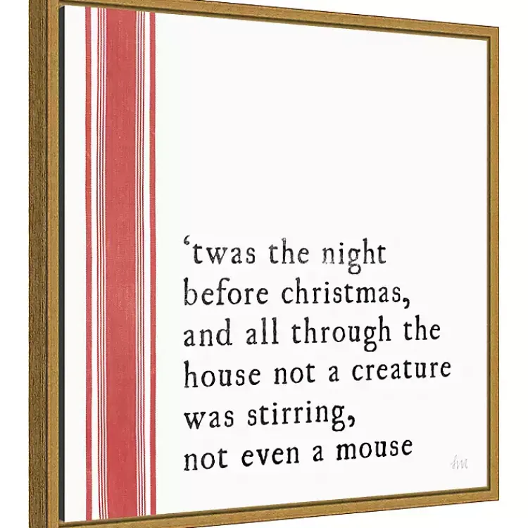 Hot Christmas Quote Left Stripe Canvas Wall Plaque Christmas Art & Wall Decor
