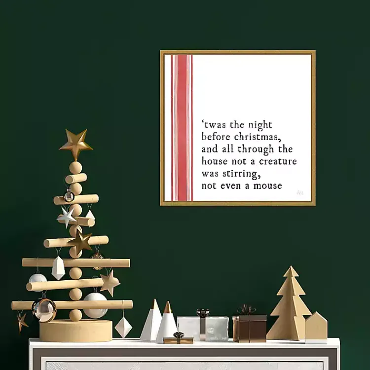Hot Christmas Quote Left Stripe Canvas Wall Plaque Christmas Art & Wall Decor