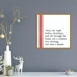 Hot Christmas Quote Left Stripe Canvas Wall Plaque Christmas Art & Wall Decor