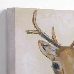 Sale Christmas Reindeer Embellished Canvas Art Print Christmas Art & Wall Decor