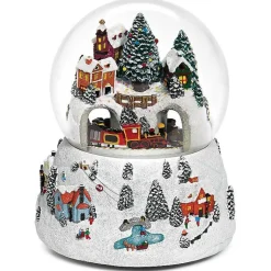 Outlet Christmas Rotating Train Musical Glitter Dome Christmas Decorations