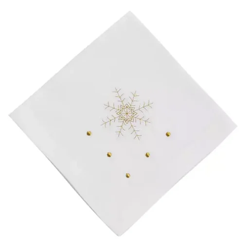 Kirklands Home Table Linens|Christmas Snowflake Embroidered 4-pc. Napkin Set White