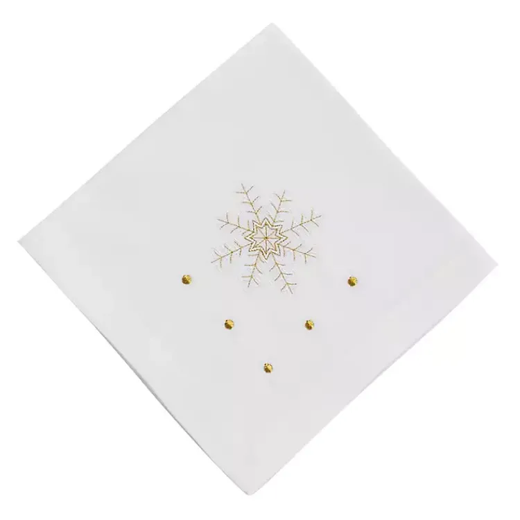 Kirklands Home Table Linens|Christmas Snowflake Embroidered 4-pc. Napkin Set White