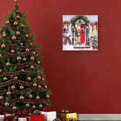 Clearance Christmas Spirit Decorated Home Canvas Art Print Christmas Art & Wall Decor