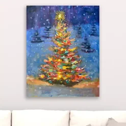 Clearance Christmas Tree Lights Canvas Art Print Christmas Art & Wall Decor
