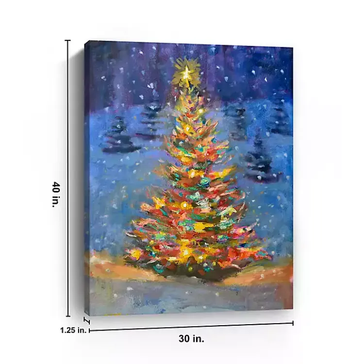 Clearance Christmas Tree Lights Canvas Art Print Christmas Art & Wall Decor