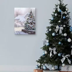 Sale Christmas Tree Snowy Lane Canvas Art Print Christmas Art & Wall Decor
