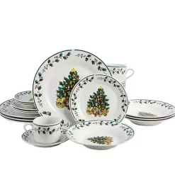 Hot Christmas Tree Trimming 16-pc. Dinnerware Set Christmas Dining & Entertaining
