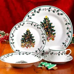 Hot Christmas Tree Trimming 16-pc. Dinnerware Set Christmas Dining & Entertaining