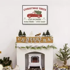 Hot Christmas Trees Truck Framed Canvas Print Christmas Art & Wall Decor