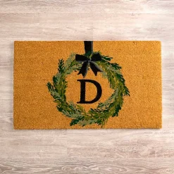 Kirklands Home Doormats|Christmas Wreath Monogram D Doormat