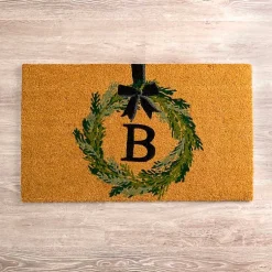 Kirklands Home Doormats|Christmas Wreath Monogram B Doormat