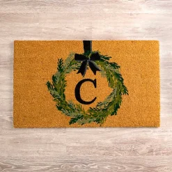 Kirklands Home Doormats|Christmas Wreath Monogram C Doormat