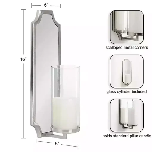 Best Ciel Mirrored Pillar Candle Sconce Sconces