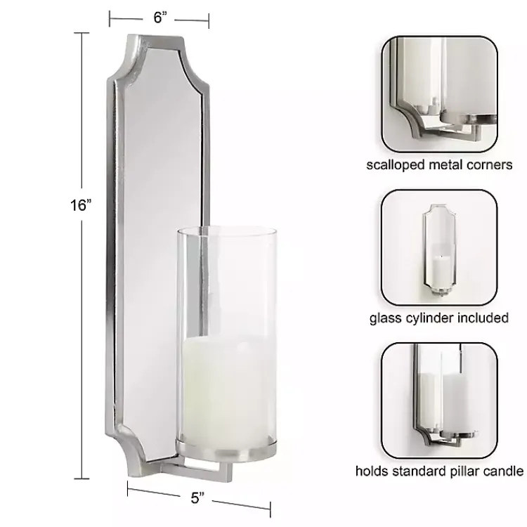 Best Ciel Mirrored Pillar Candle Sconce Sconces