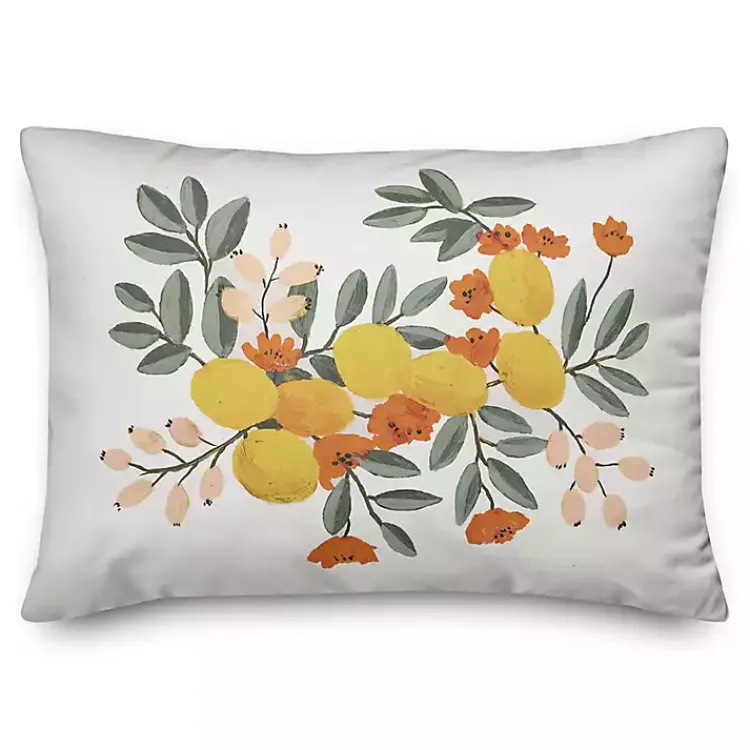 Kirklands Home Outdoor Cushions & Pillows|Citrus Botanical Outdoor Lumbar Pillow Multi