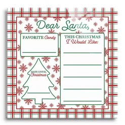 Best Classic Christmas Plaid Dear Santa Dry Erase Board Christmas Art & Wall Decor