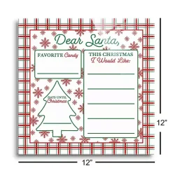Best Classic Christmas Plaid Dear Santa Dry Erase Board Christmas Art & Wall Decor