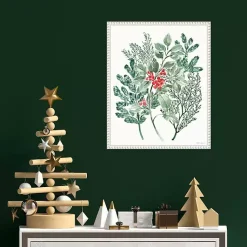 Discount Classic Holly Framed Canvas Art Print Christmas Art & Wall Decor