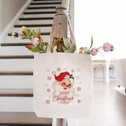 Clearance Classic Santa Canvas Tote Bag Christmas Decorations