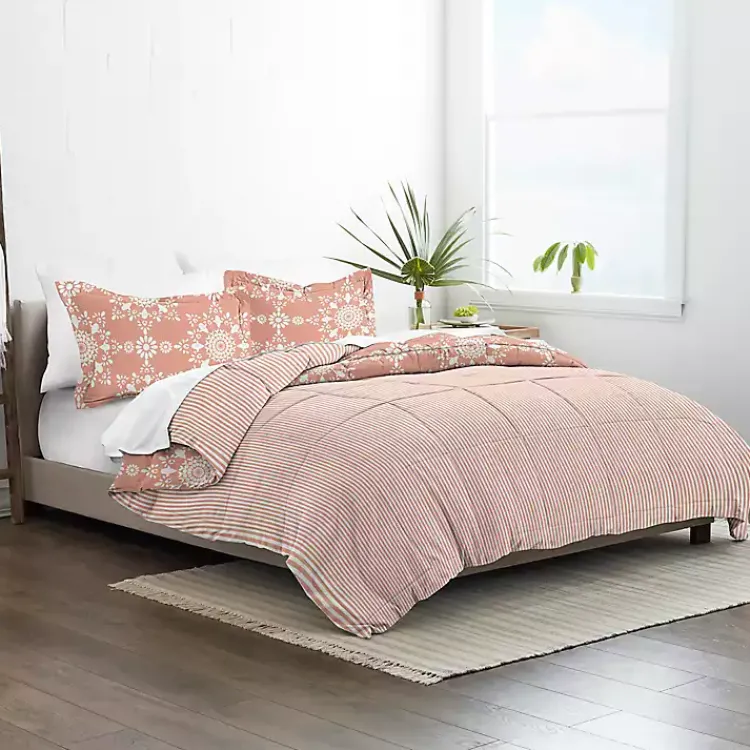 Kirklands Home Comforters|Clay Daisy Medallion Queen 3-pc. Comforter Set Orange