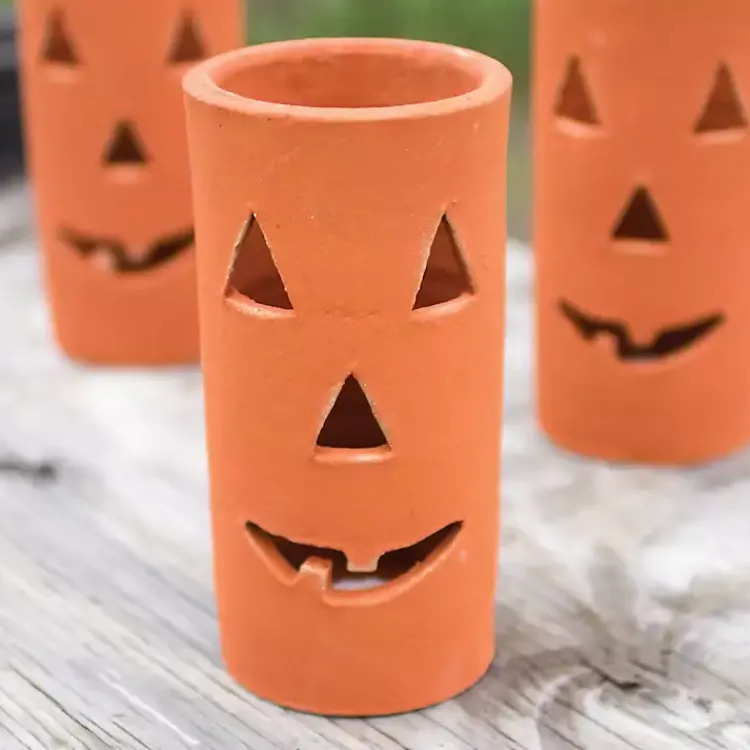 Outlet Clay Jack O' Lanterns, Set of 6 Halloween