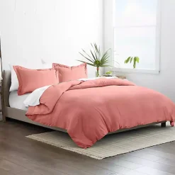 Kirklands Home Duvets|Clay Solid 3-pc. Queen Duvet Cover Set Orange