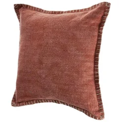 Online Clay Stitched Flange Velvet Throw Pillow Pillows