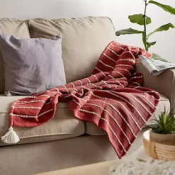 Best Clayoff Slub Stripe Decorative Throw Blankets & Throws
