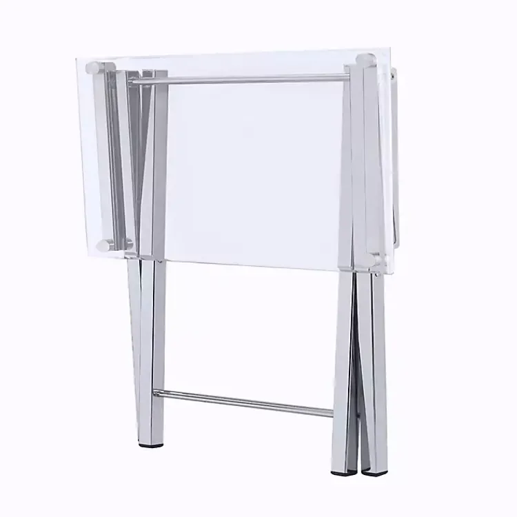 Kirklands Home Accent & End Tables|Acrylic Folding TV Tray Tables, Set of 2 Clear