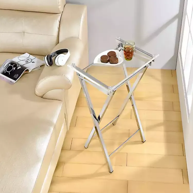 Kirklands Home Accent & End Tables|Acrylic Folding TV Tray Tables, Set of 2 Clear