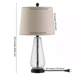 Kirklands Home Table Lamps|Clear Crackle Glass Bronze Center Table Lamp Tan