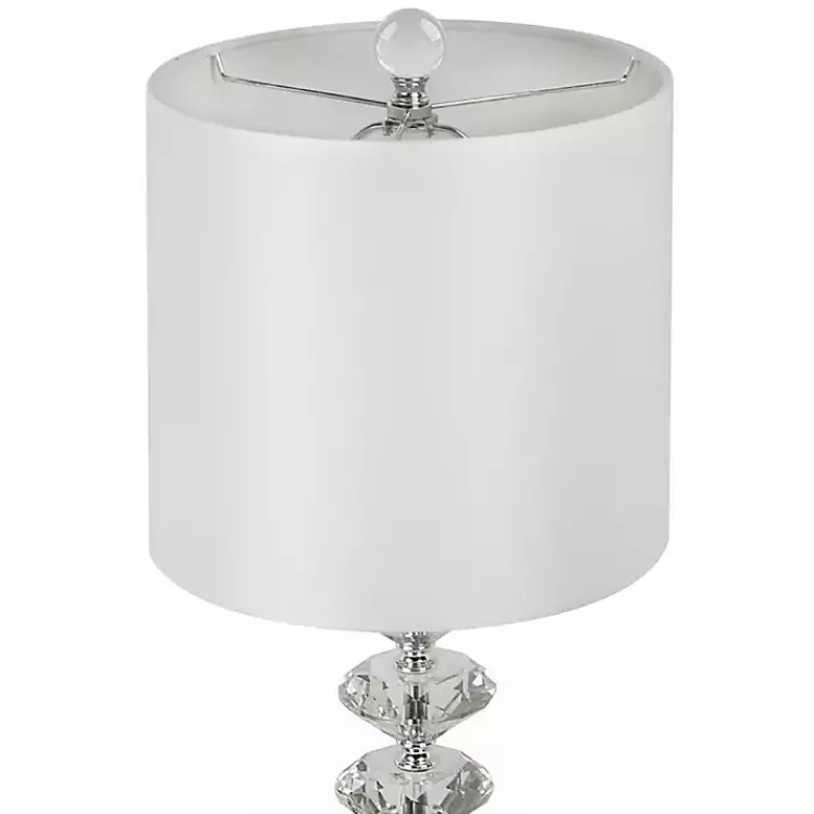 Kirklands Home Table Lamps|Clear Crystal Spindle Table Lamps, Set of 2 White