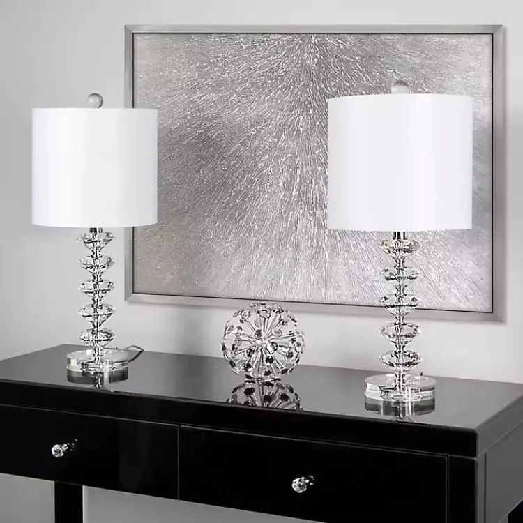 Kirklands Home Table Lamps|Clear Crystal Spindle Table Lamps, Set of 2 White