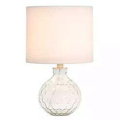 Kirklands Home Table Lamps|Clear Glass Honeycomb Table Lamp White