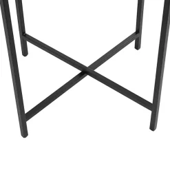 Kirklands Home Accent & End Tables|Clear Textured Glass & Black Iron Accent Table