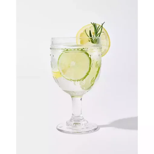 Kirklands Home Glassware & Drinkware|Textured Goblet Glasses, Set of 4 Clear