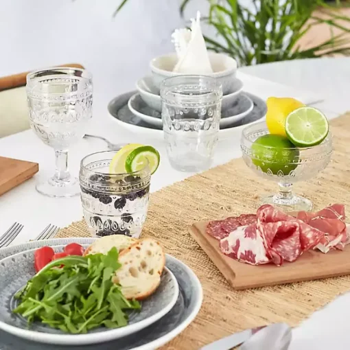 Kirklands Home Glassware & Drinkware|Textured Goblet Glasses, Set of 4 Clear