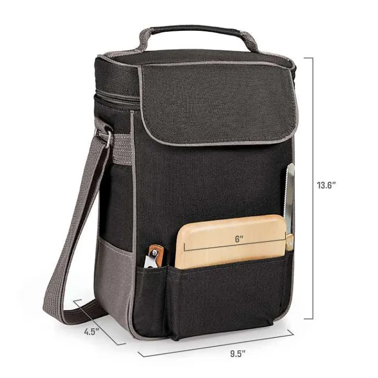 Kirklands Home Barware|Clemson Tigers Wine & Cheese Tote Black