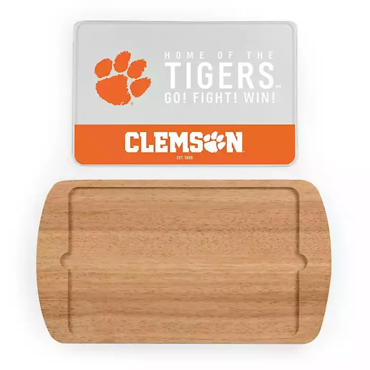 Kirklands Home Serving & Entertaining|Clemson Tigers Wood and Glass Serving Board