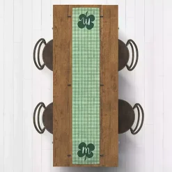 Kirklands Home Table Linens|Clover Personalized Monogram Table Runner, 90 in. Green