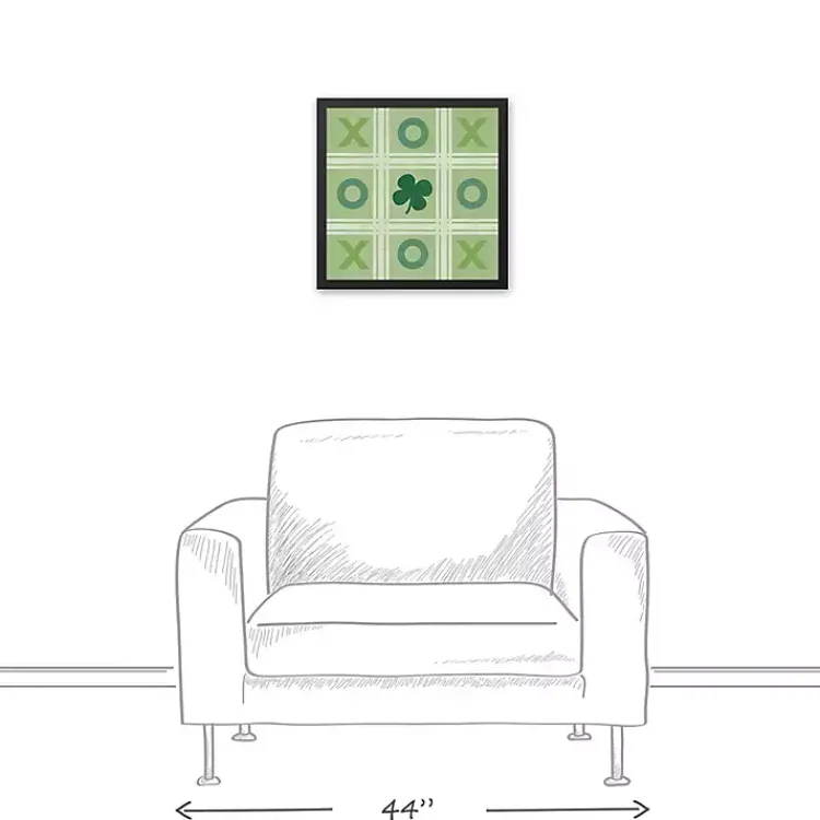 Discount Clover Tic Tac Toe Framed Canvas Art Print St Patricks Day Decorations