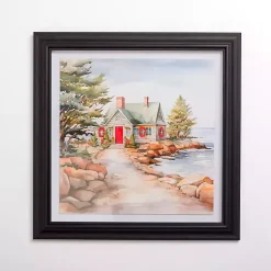 Hot Coastal Christmas Cottage II Framed Art Print Christmas Art & Wall Decor