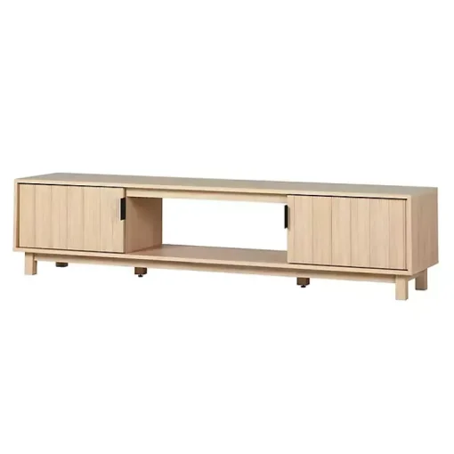 Kirklands Home Tv Stands & Media Consoles|Coastal Oak Fluted 2-Door TV Sd Tan