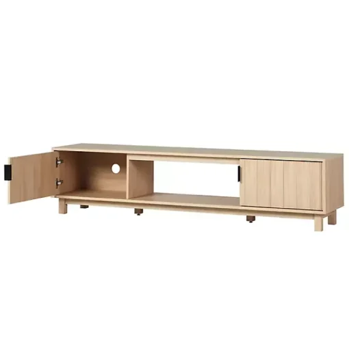 Kirklands Home Tv Stands & Media Consoles|Coastal Oak Fluted 2-Door TV Sd Tan