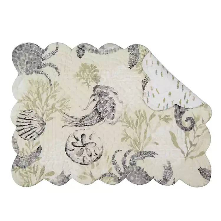 Kirklands Home Table Linens|Coastal Quilted Placemats, Set of 6