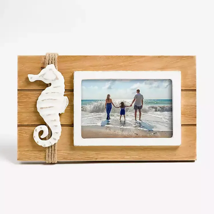 Clearance Coastal Seahorse Wooden Picture Frame, 4x6 Picture Frames
