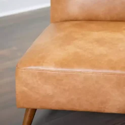 Kirklands Home Accent Chairs|Cognac Faux Leather Accent Chair Tan