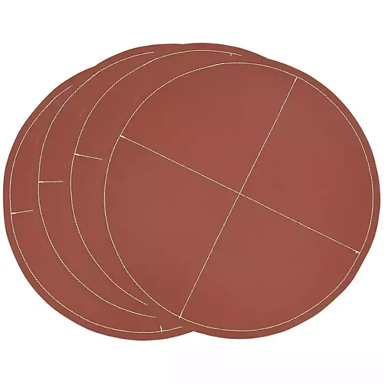 Kirklands Home Table Linens|Cognac Faux Leather Placemats, Set of 4 Brown